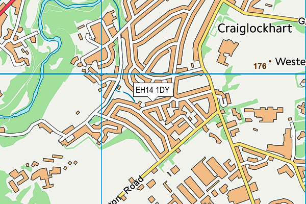 EH14 1DY map - OS VectorMap District (Ordnance Survey)