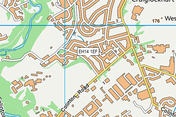 EH14 1EF map - OS VectorMap District (Ordnance Survey)