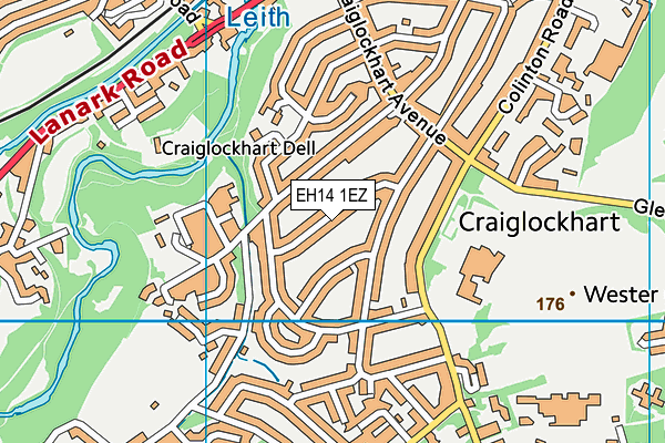 EH14 1EZ map - OS VectorMap District (Ordnance Survey)