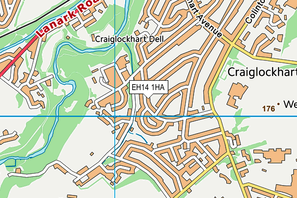EH14 1HA map - OS VectorMap District (Ordnance Survey)