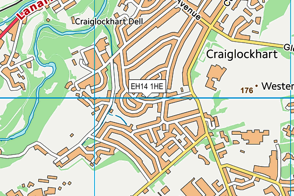 EH14 1HE map - OS VectorMap District (Ordnance Survey)