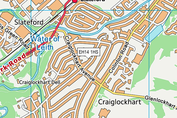 EH14 1HS map - OS VectorMap District (Ordnance Survey)