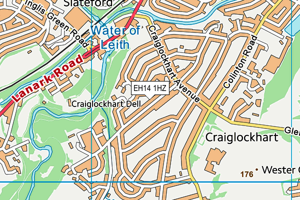 EH14 1HZ map - OS VectorMap District (Ordnance Survey)