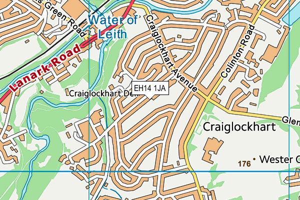EH14 1JA map - OS VectorMap District (Ordnance Survey)