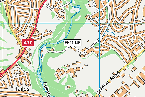 EH14 1JF map - OS VectorMap District (Ordnance Survey)