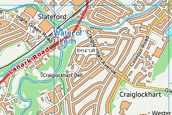 EH14 1JR map - OS VectorMap District (Ordnance Survey)