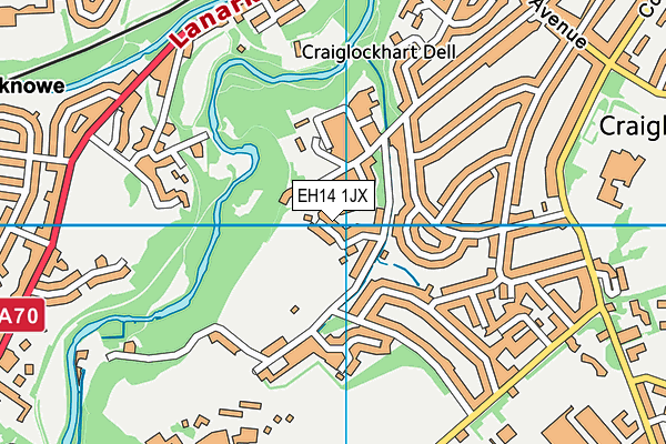 EH14 1JX map - OS VectorMap District (Ordnance Survey)