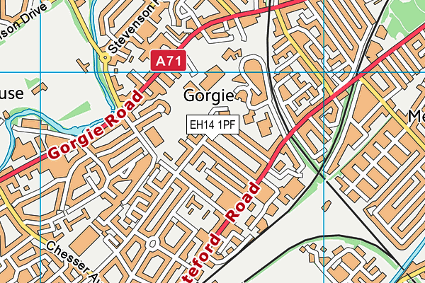 EH14 1PF map - OS VectorMap District (Ordnance Survey)