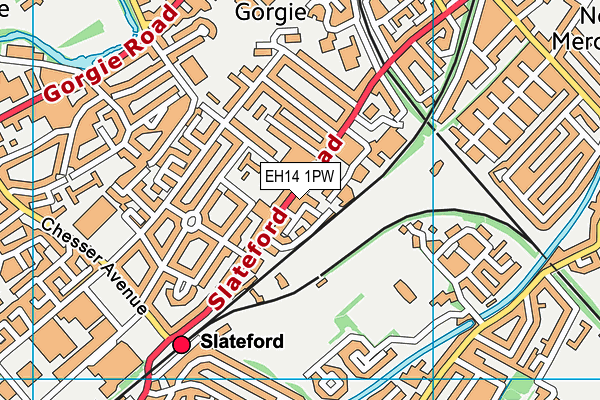 EH14 1PW map - OS VectorMap District (Ordnance Survey)