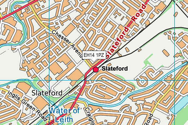 EH14 1PZ map - OS VectorMap District (Ordnance Survey)