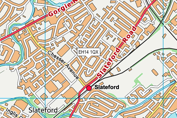 EH14 1QX map - OS VectorMap District (Ordnance Survey)