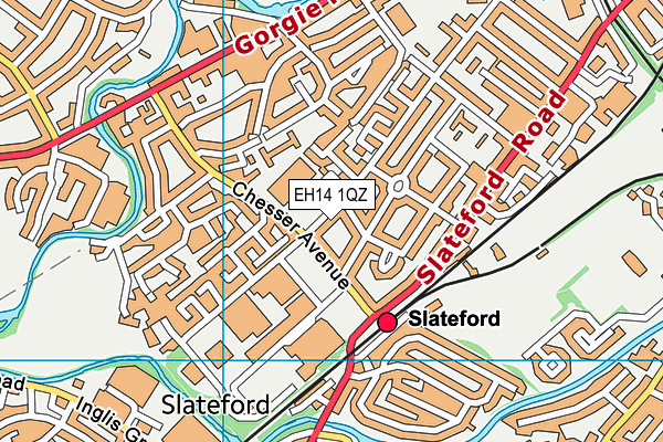 EH14 1QZ map - OS VectorMap District (Ordnance Survey)
