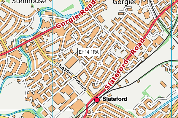 EH14 1RA map - OS VectorMap District (Ordnance Survey)