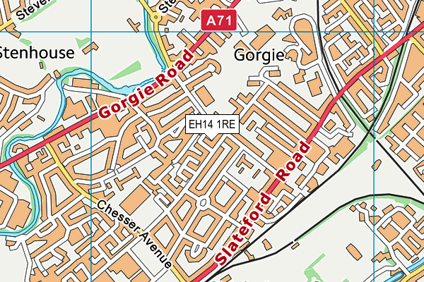 EH14 1RE map - OS VectorMap District (Ordnance Survey)