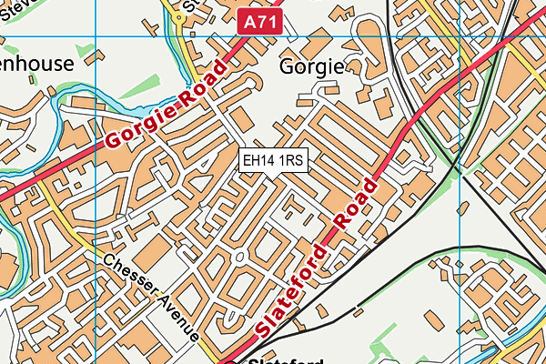 EH14 1RS map - OS VectorMap District (Ordnance Survey)