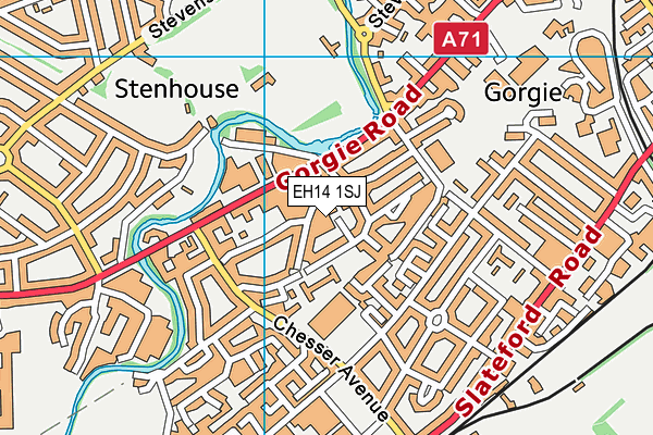EH14 1SJ map - OS VectorMap District (Ordnance Survey)