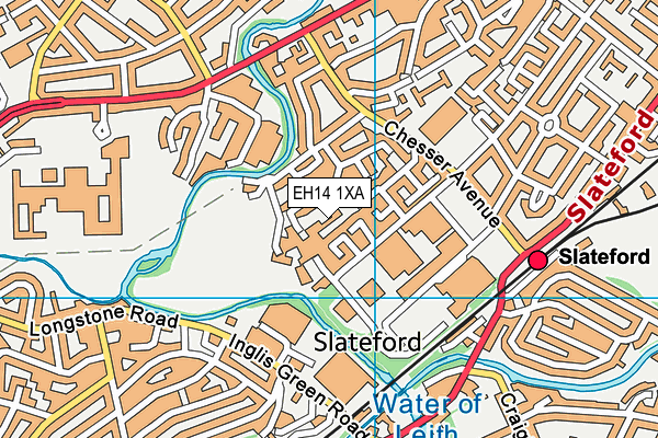 EH14 1XA map - OS VectorMap District (Ordnance Survey)