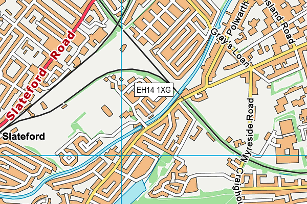 EH14 1XG map - OS VectorMap District (Ordnance Survey)