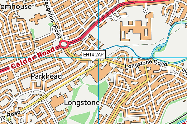 EH14 2AP map - OS VectorMap District (Ordnance Survey)