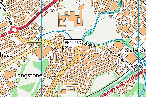 EH14 2BD map - OS VectorMap District (Ordnance Survey)