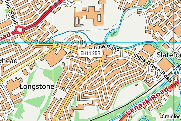 EH14 2BR map - OS VectorMap District (Ordnance Survey)