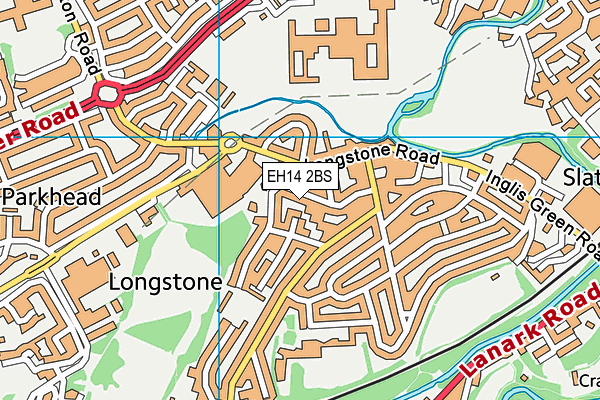 EH14 2BS map - OS VectorMap District (Ordnance Survey)