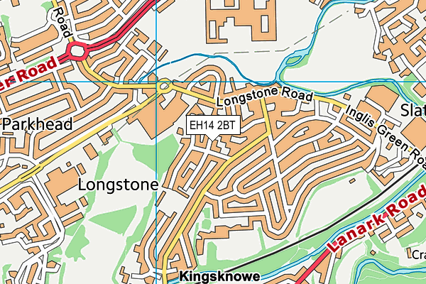 EH14 2BT map - OS VectorMap District (Ordnance Survey)