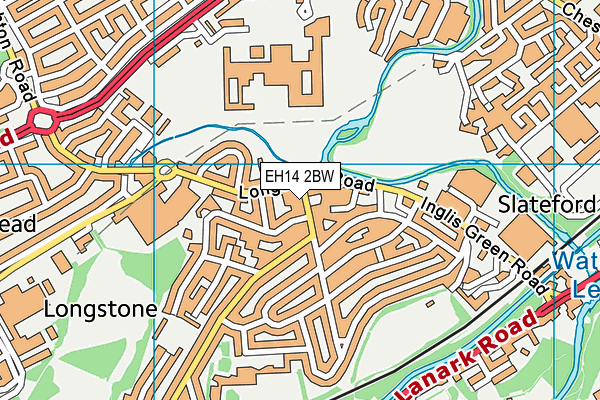 EH14 2BW map - OS VectorMap District (Ordnance Survey)