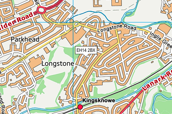 EH14 2BX map - OS VectorMap District (Ordnance Survey)