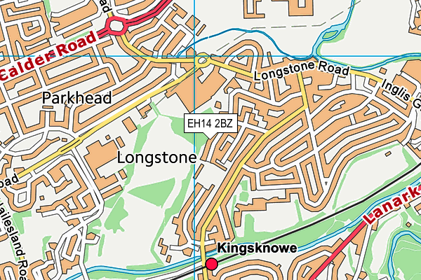 EH14 2BZ map - OS VectorMap District (Ordnance Survey)