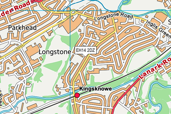 EH14 2DZ map - OS VectorMap District (Ordnance Survey)