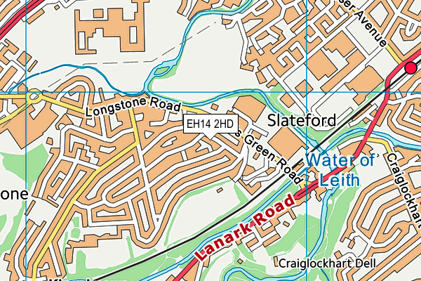 EH14 2HD map - OS VectorMap District (Ordnance Survey)