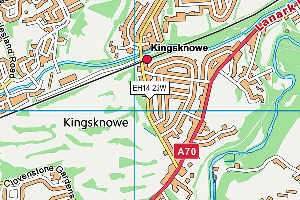 EH14 2JW map - OS VectorMap District (Ordnance Survey)