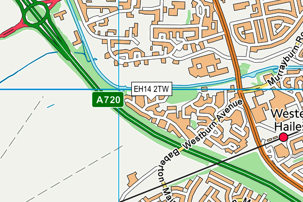 EH14 2TW map - OS VectorMap District (Ordnance Survey)