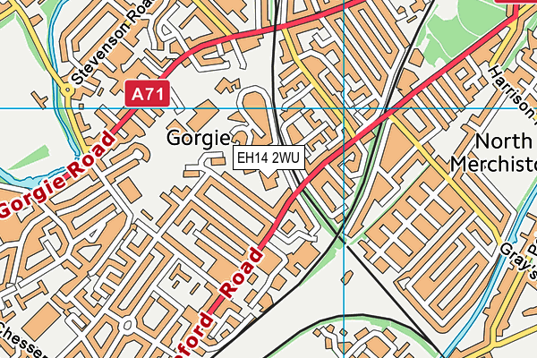 EH14 2WU map - OS VectorMap District (Ordnance Survey)