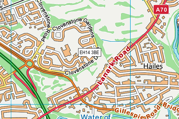 EH14 3BE map - OS VectorMap District (Ordnance Survey)