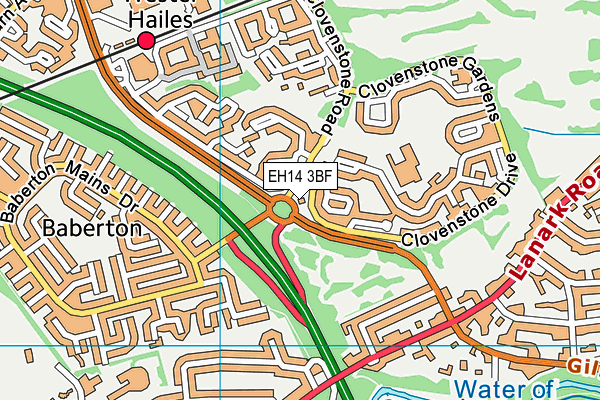 EH14 3BF map - OS VectorMap District (Ordnance Survey)