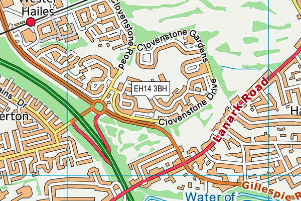 EH14 3BH map - OS VectorMap District (Ordnance Survey)