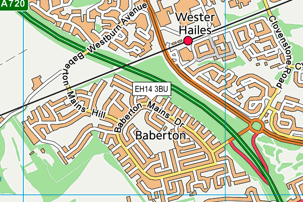 EH14 3BU map - OS VectorMap District (Ordnance Survey)