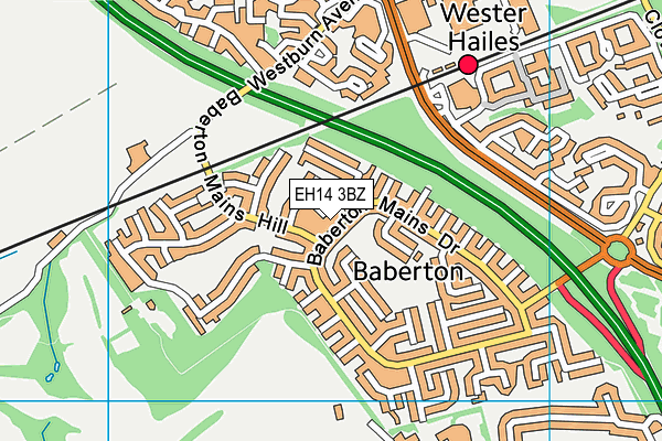 EH14 3BZ map - OS VectorMap District (Ordnance Survey)