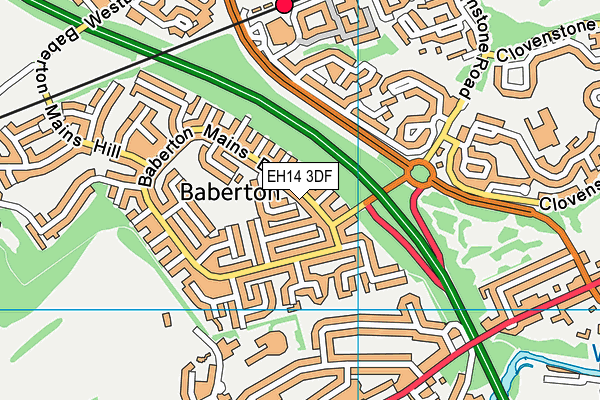 EH14 3DF map - OS VectorMap District (Ordnance Survey)