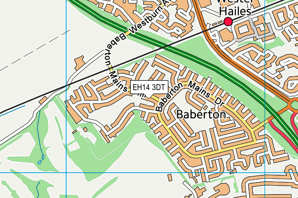 EH14 3DT map - OS VectorMap District (Ordnance Survey)