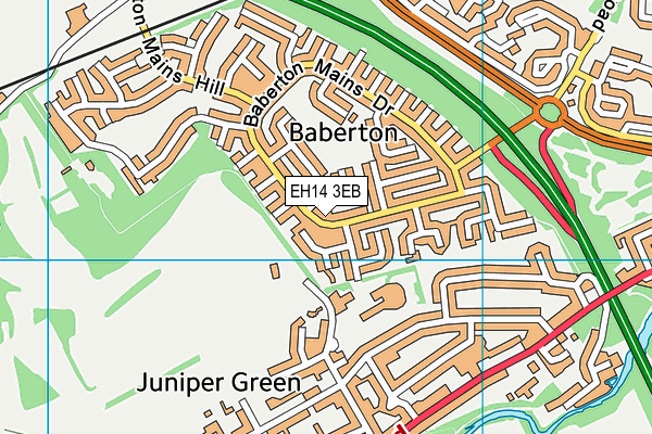EH14 3EB map - OS VectorMap District (Ordnance Survey)