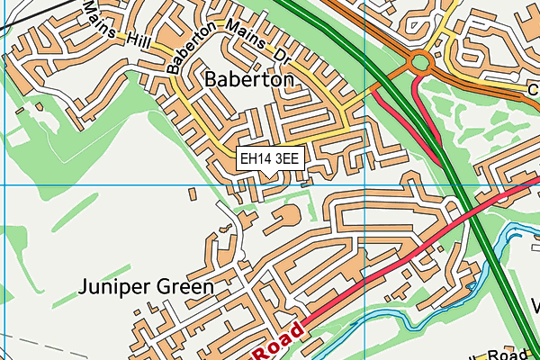 EH14 3EE map - OS VectorMap District (Ordnance Survey)