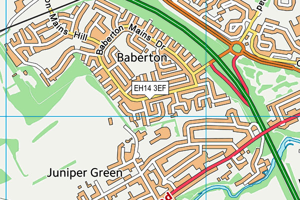 EH14 3EF map - OS VectorMap District (Ordnance Survey)