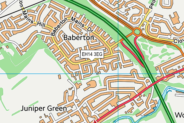 EH14 3EG map - OS VectorMap District (Ordnance Survey)