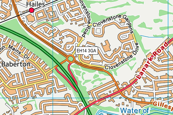 EH14 3GA map - OS VectorMap District (Ordnance Survey)