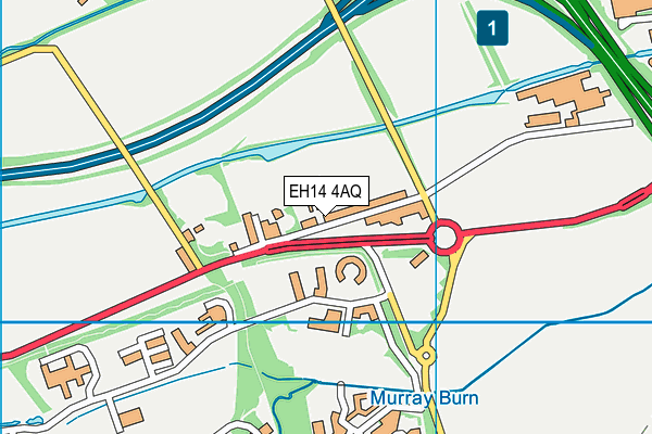 EH14 4AQ map - OS VectorMap District (Ordnance Survey)
