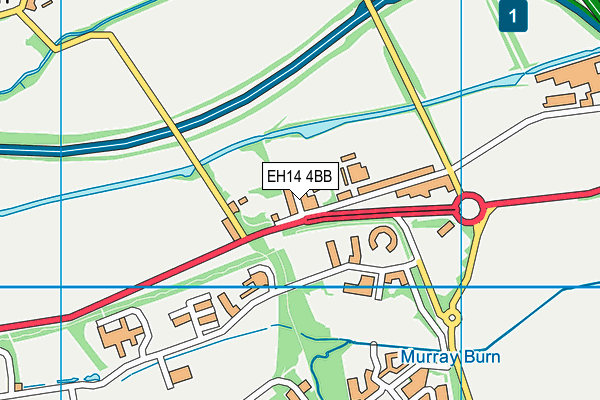EH14 4BB map - OS VectorMap District (Ordnance Survey)