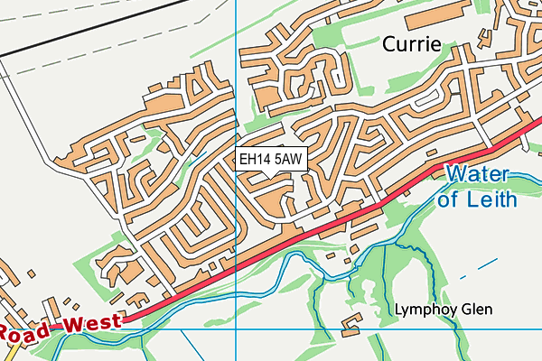 EH14 5AW map - OS VectorMap District (Ordnance Survey)